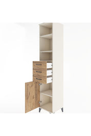 Hyperion Dolap 4 Raflı 3 Çekmeceli Tek Kapaklı 44x44x221 Aytaşı-Çam