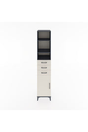 Hyperion Dolap 4 Raflı 3 Çekmeceli Tek Kapaklı 44x44x221 Antrasit-Aytaşı