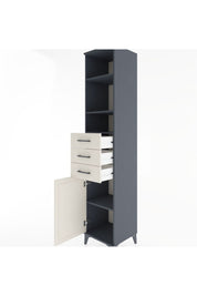 Hyperion Dolap 4 Raflı 3 Çekmeceli Tek Kapaklı 44x44x221 Antrasit-Aytaşı