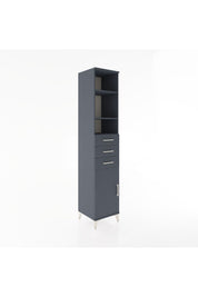 Hyperion Dolap 4 Raflı 3 Çekmeceli Tek Kapaklı 44x44x221 Antrasit-Antrasit