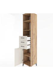 Hyperion Dolap 4 Raflı 3 Çekmeceli Tek Kapaklı 44x44x221 Çam-Aytaşı