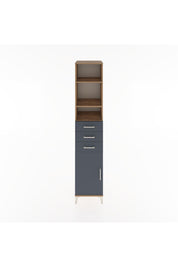 Hyperion Dolap 4 Raflı 3 Çekmeceli Tek Kapaklı 44x44x221 Çam-Antrasit