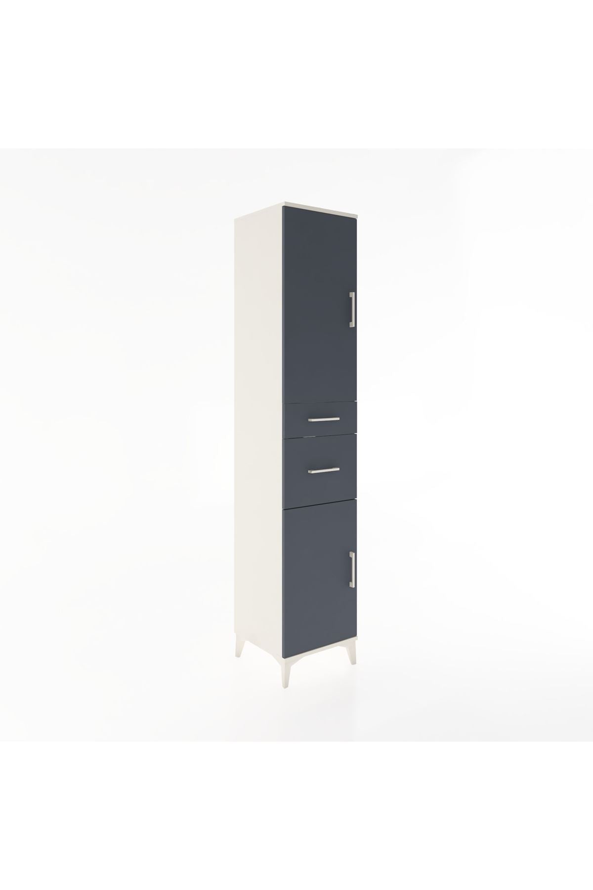 Hyperion Dolap 4 Raflı 2 Çekmeceli 2 Kapaklı 44x44x221 Aytaşı-Antrasit