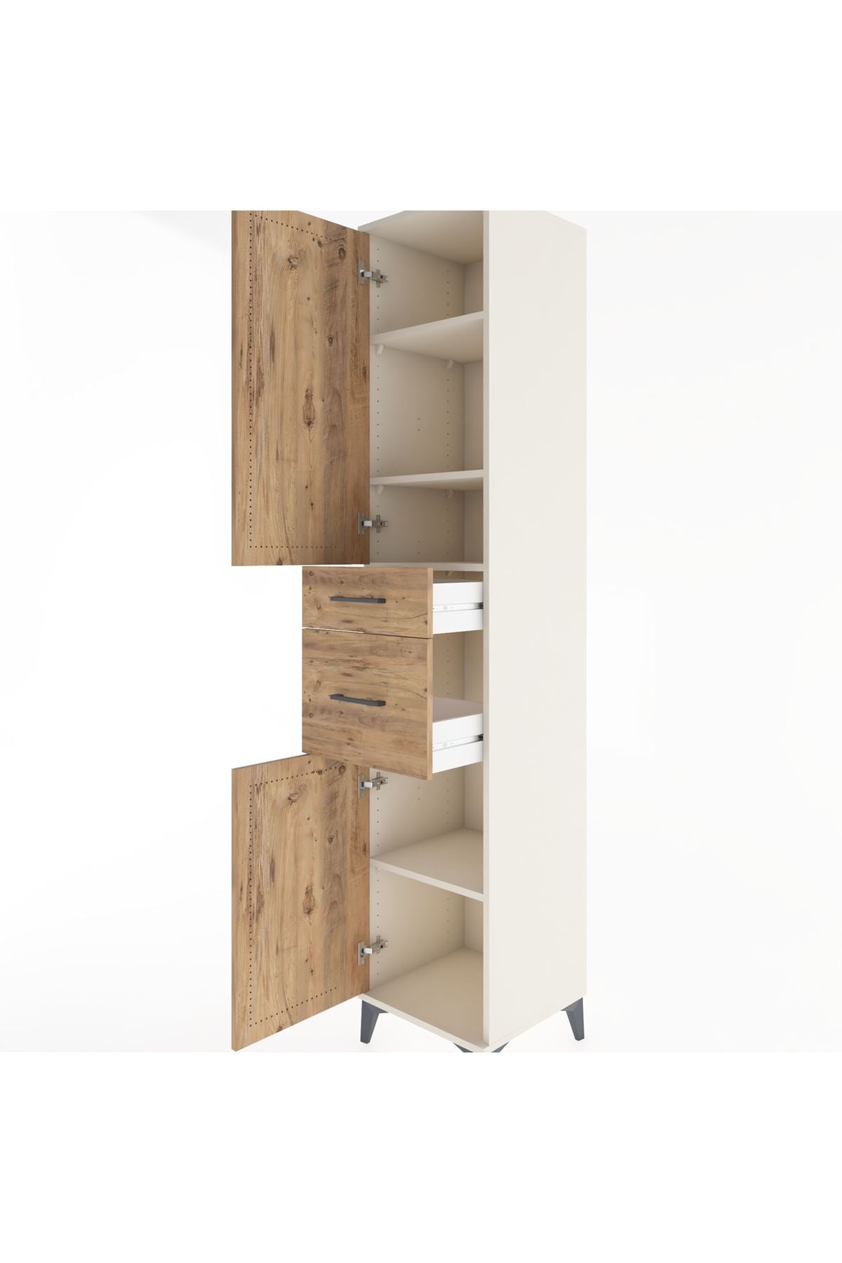 Hyperion Dolap 4 Raflı 2 Çekmeceli 2 Kapaklı 44x44x221 Aytaşı-Çam