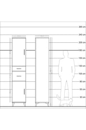 Hyperion Dolap 4 Raflı 2 Çekmeceli 2 Kapaklı 44x44x221 Aytaşı-Çam