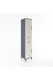 Hyperion Dolap 4 Raflı 2 Çekmeceli 2 Kapaklı 44x44x221 Antrasit-Aytaşı
