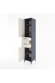 Hyperion Dolap 4 Raflı 2 Çekmeceli 2 Kapaklı 44x44x221 Antrasit-Aytaşı