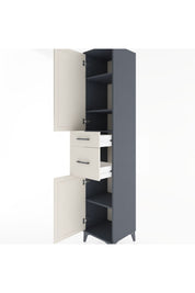 Hyperion Dolap 4 Raflı 2 Çekmeceli 2 Kapaklı 44x44x221 Antrasit-Aytaşı