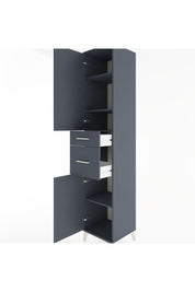 Hyperion Dolap 4 Raflı 2 Çekmeceli 2 Kapaklı 44x44x221 Antrasit-Antrasit