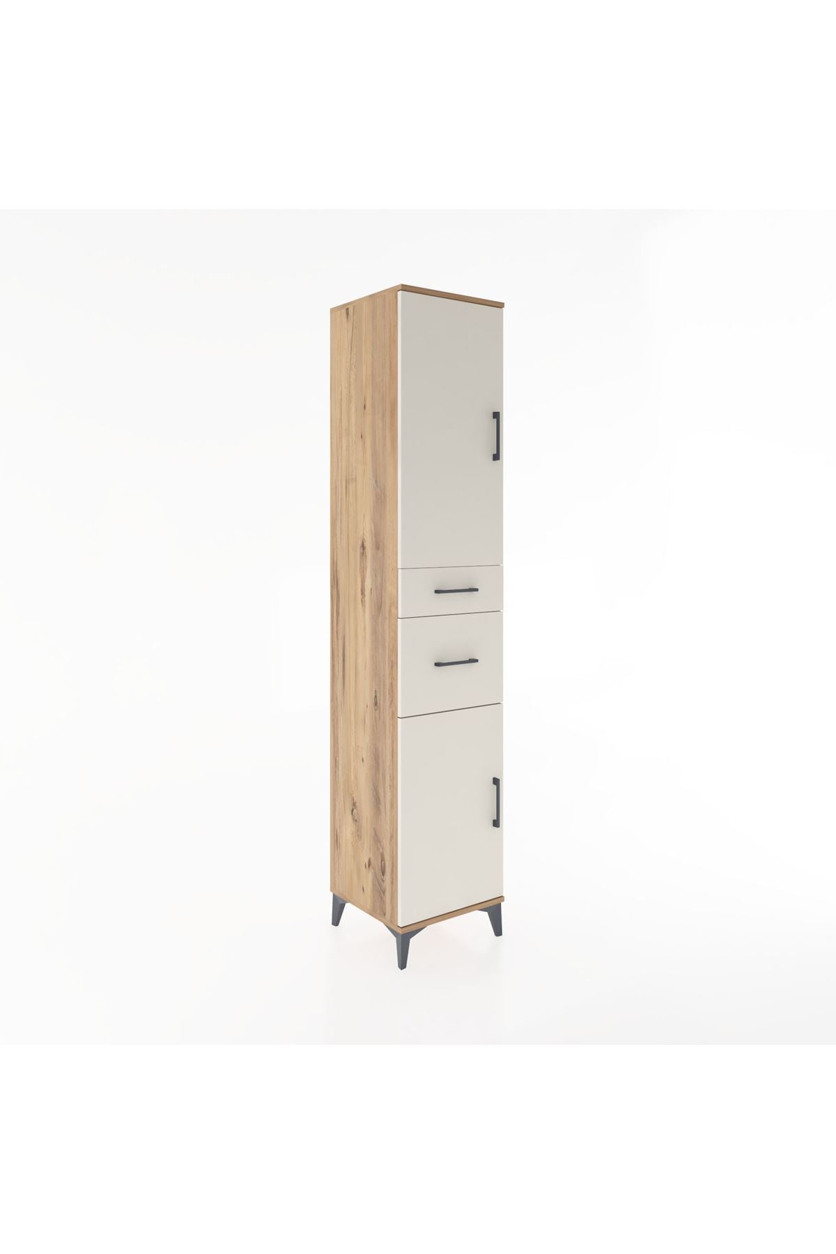 Hyperion Dolap 4 Raflı 2 Çekmeceli 2 Kapaklı 44x44x221 Çam-Aytaşı