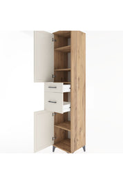 Hyperion Dolap 4 Raflı 2 Çekmeceli 2 Kapaklı 44x44x221 Çam-Aytaşı