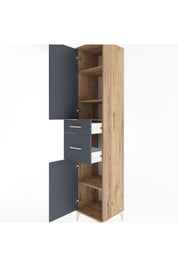Hyperion Dolap 4 Raflı 2 Çekmeceli 2 Kapaklı 44x44x221 Çam-Antrasit