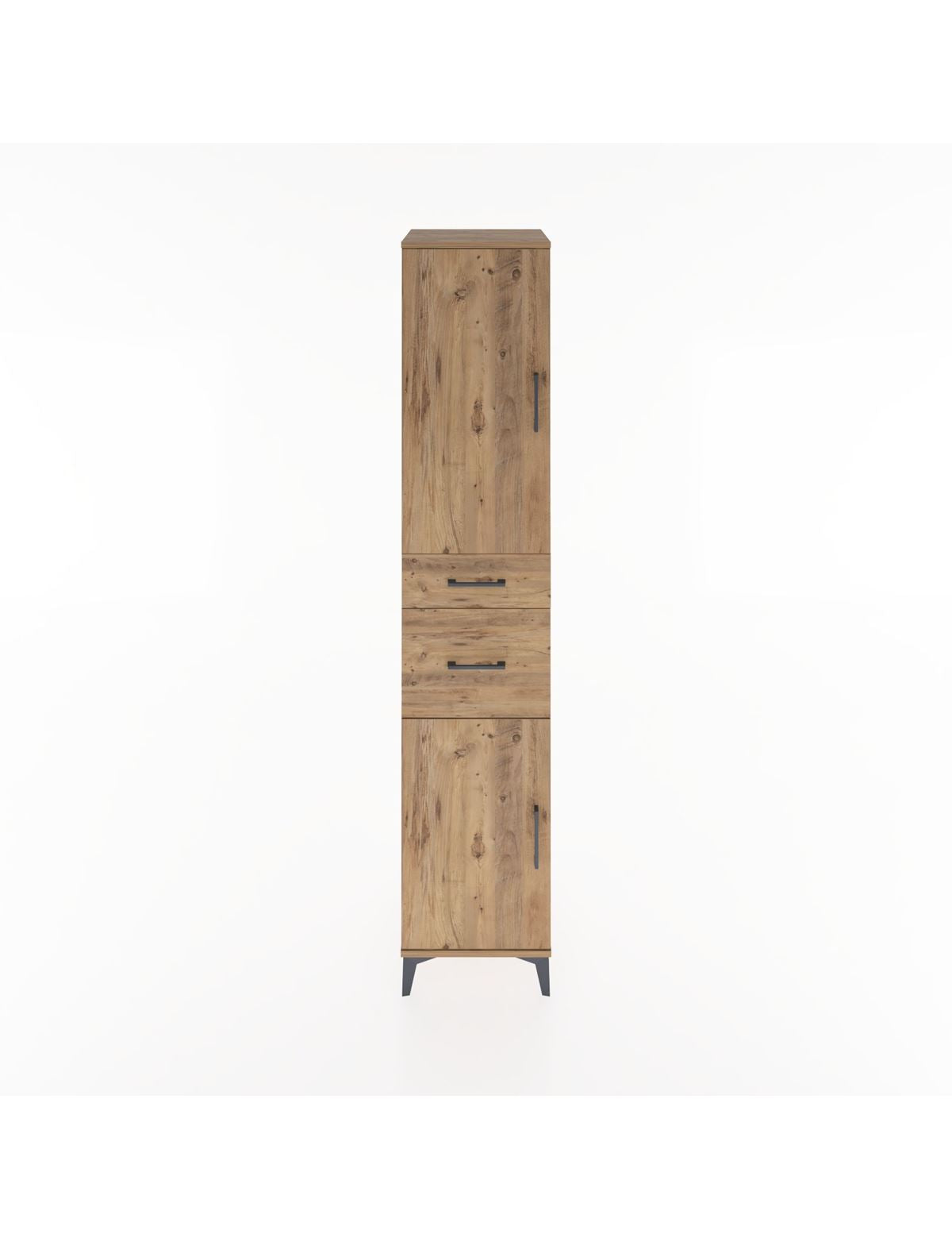 Hyperion Dolap 4 Raflı 2 Çekmeceli 2 Kapaklı 44x44x221 Çam-Çam