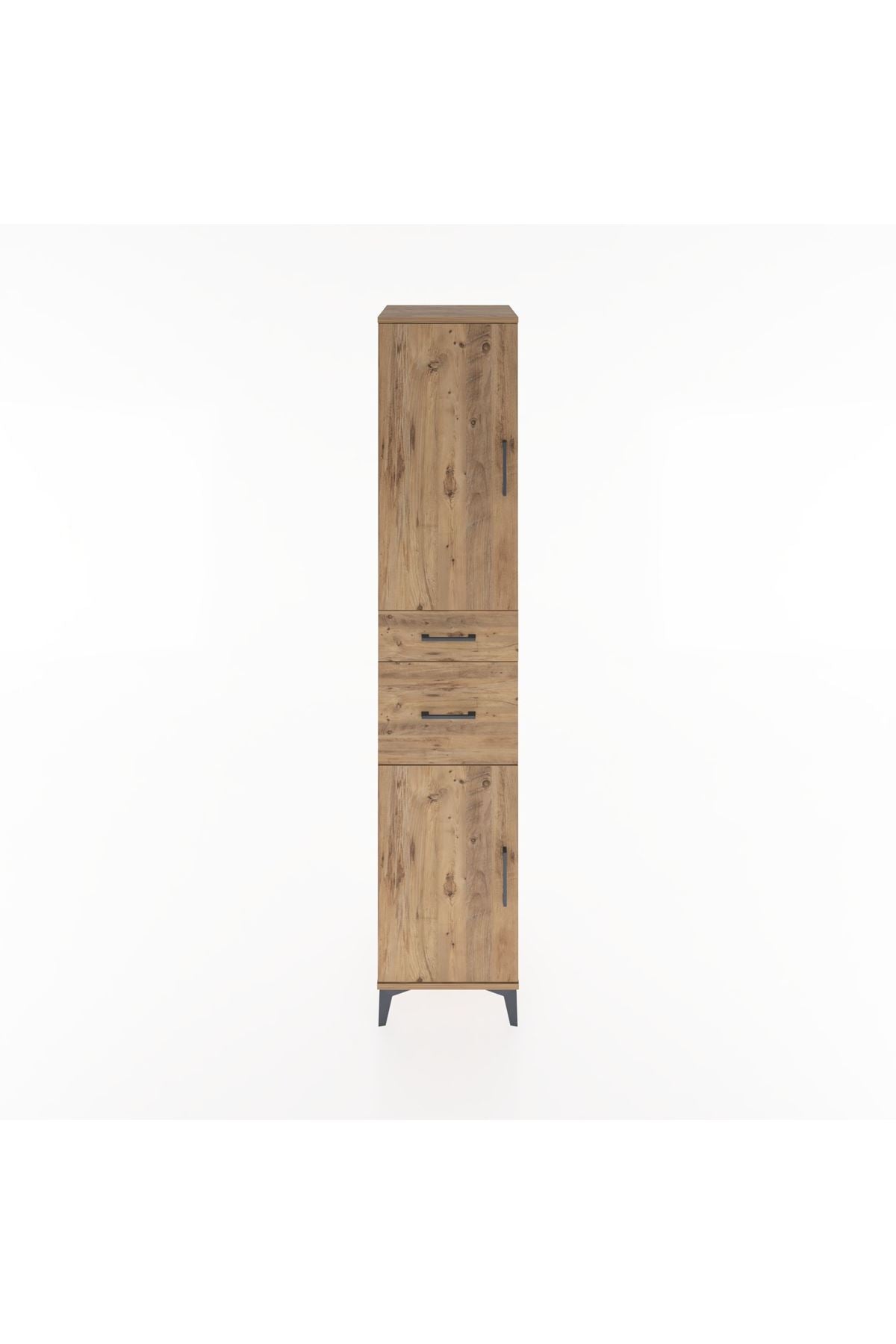 Hyperion Dolap 4 Raflı 2 Çekmeceli 2 Kapaklı 44x44x221 Çam-Çam