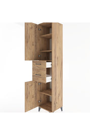 Hyperion Dolap 4 Raflı 2 Çekmeceli 2 Kapaklı 44x44x221 Çam-Çam