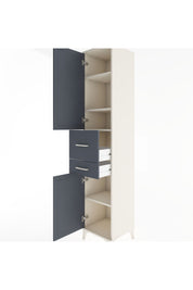 Hyperion Dolap 4 Raflı 2 Çekmeceli 2 Kapaklı 44x44x221 Aytaşı-Antrasit