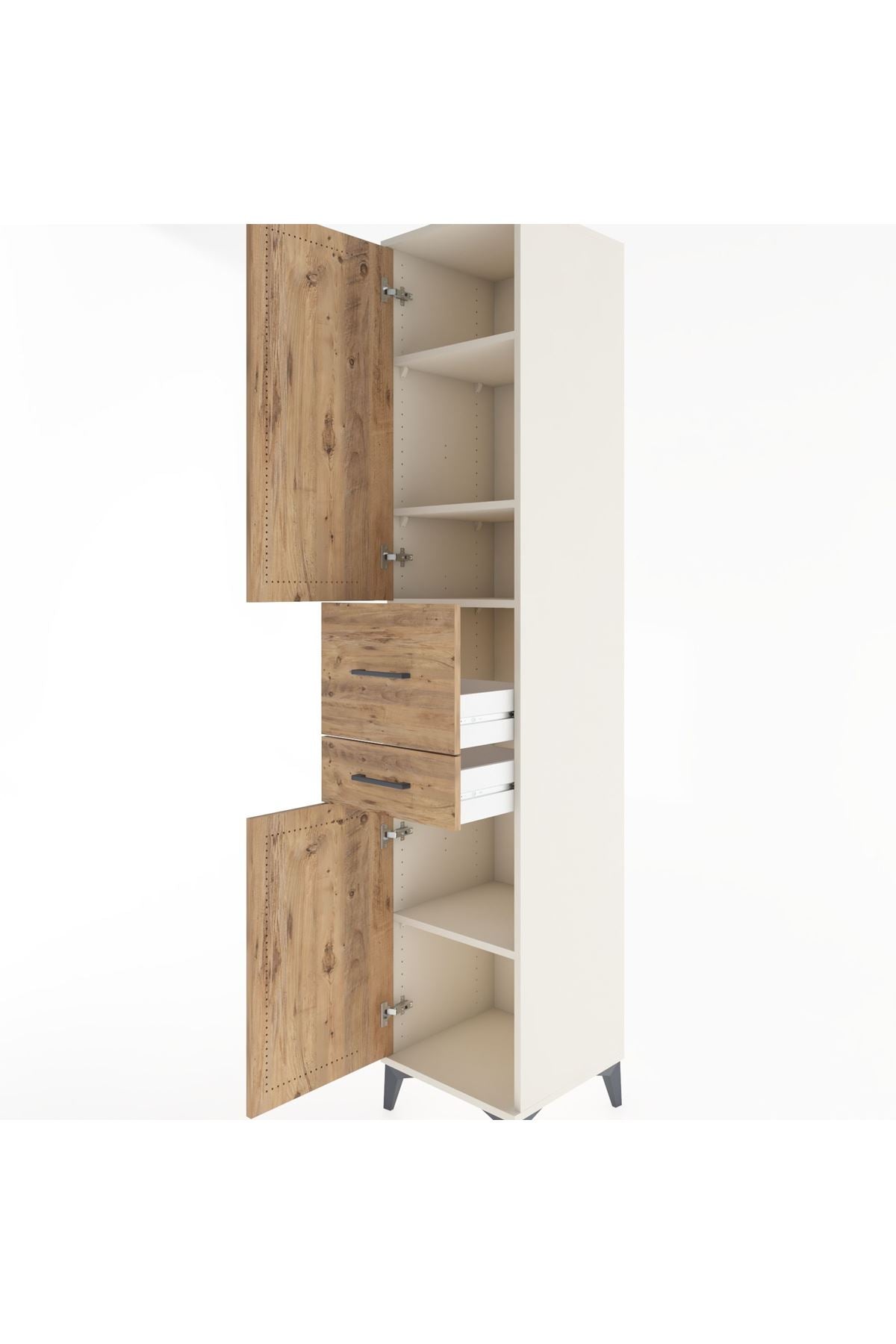 Hyperion Dolap 4 Raflı 2 Çekmeceli 2 Kapaklı 44x44x221 Aytaşı-Çam