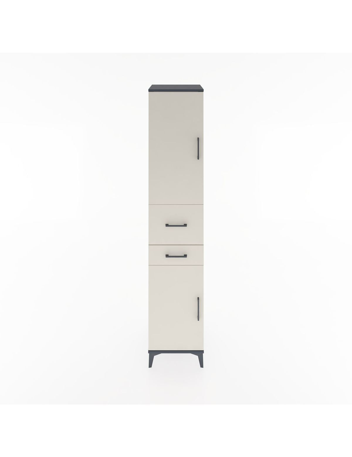 Hyperion Dolap 4 Raflı 2 Çekmeceli 2 Kapaklı 44x44x221 Antrasit-Aytaşı