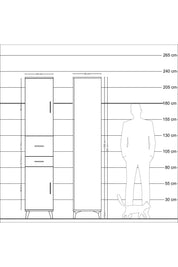 Hyperion Dolap 4 Raflı 2 Çekmeceli 2 Kapaklı 44x44x221 Aytaşı-Çam