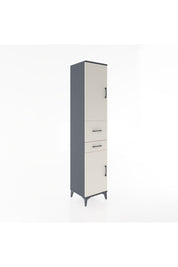 Hyperion Dolap 4 Raflı 2 Çekmeceli 2 Kapaklı 44x44x221 Antrasit-Aytaşı