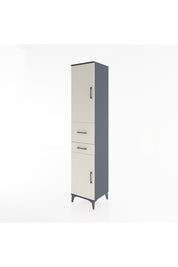Hyperion Dolap 4 Raflı 2 Çekmeceli 2 Kapaklı 44x44x221 Antrasit-Aytaşı