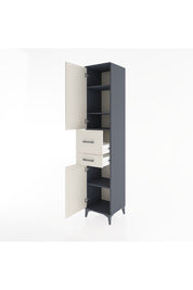 Hyperion Dolap 4 Raflı 2 Çekmeceli 2 Kapaklı 44x44x221 Antrasit-Aytaşı