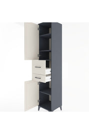 Hyperion Dolap 4 Raflı 2 Çekmeceli 2 Kapaklı 44x44x221 Antrasit-Aytaşı