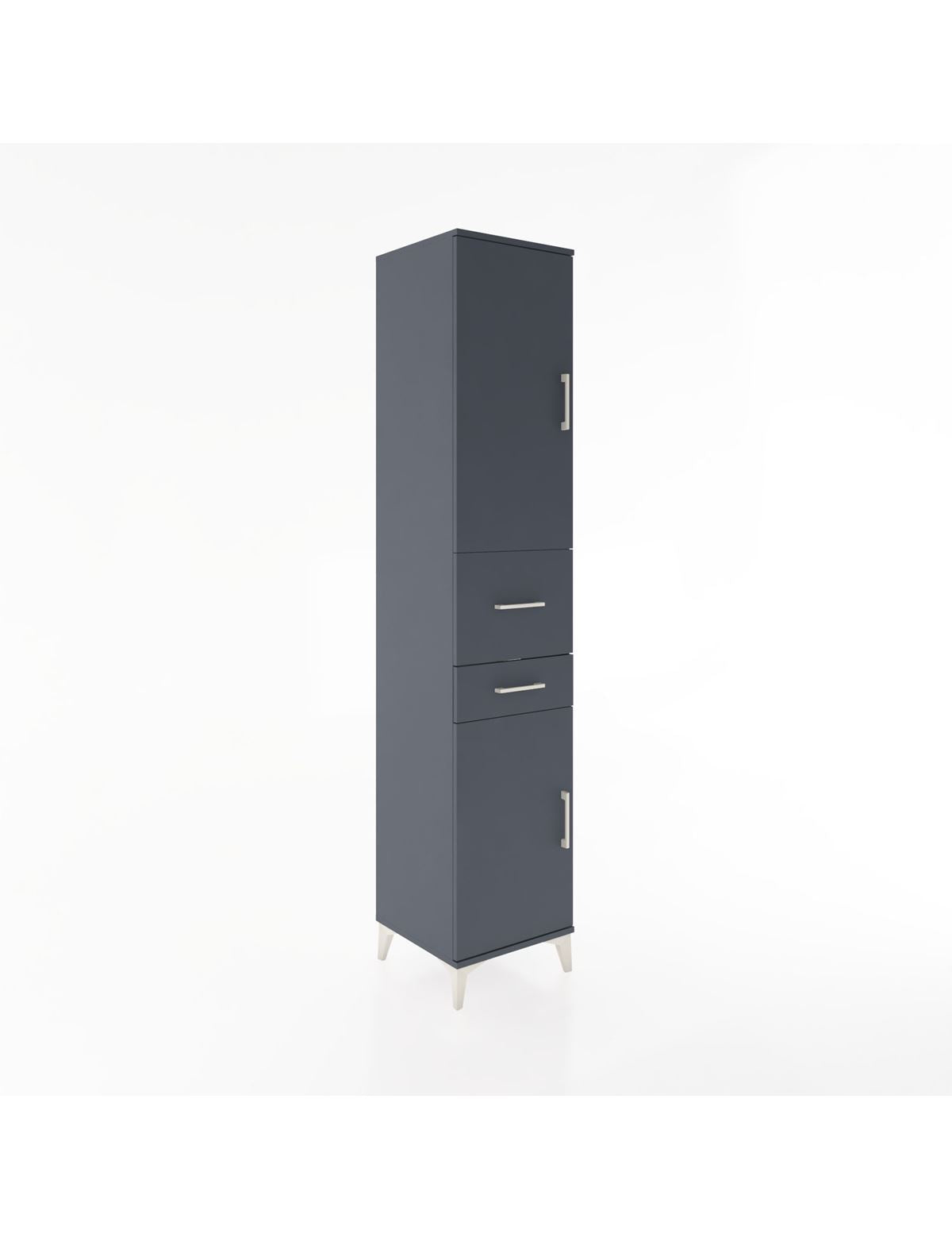 Hyperion Dolap 4 Raflı 2 Çekmeceli 2 Kapaklı 44x44x221 Antrasit-Antrasit