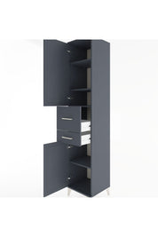 Hyperion Dolap 4 Raflı 2 Çekmeceli 2 Kapaklı 44x44x221 Antrasit-Antrasit