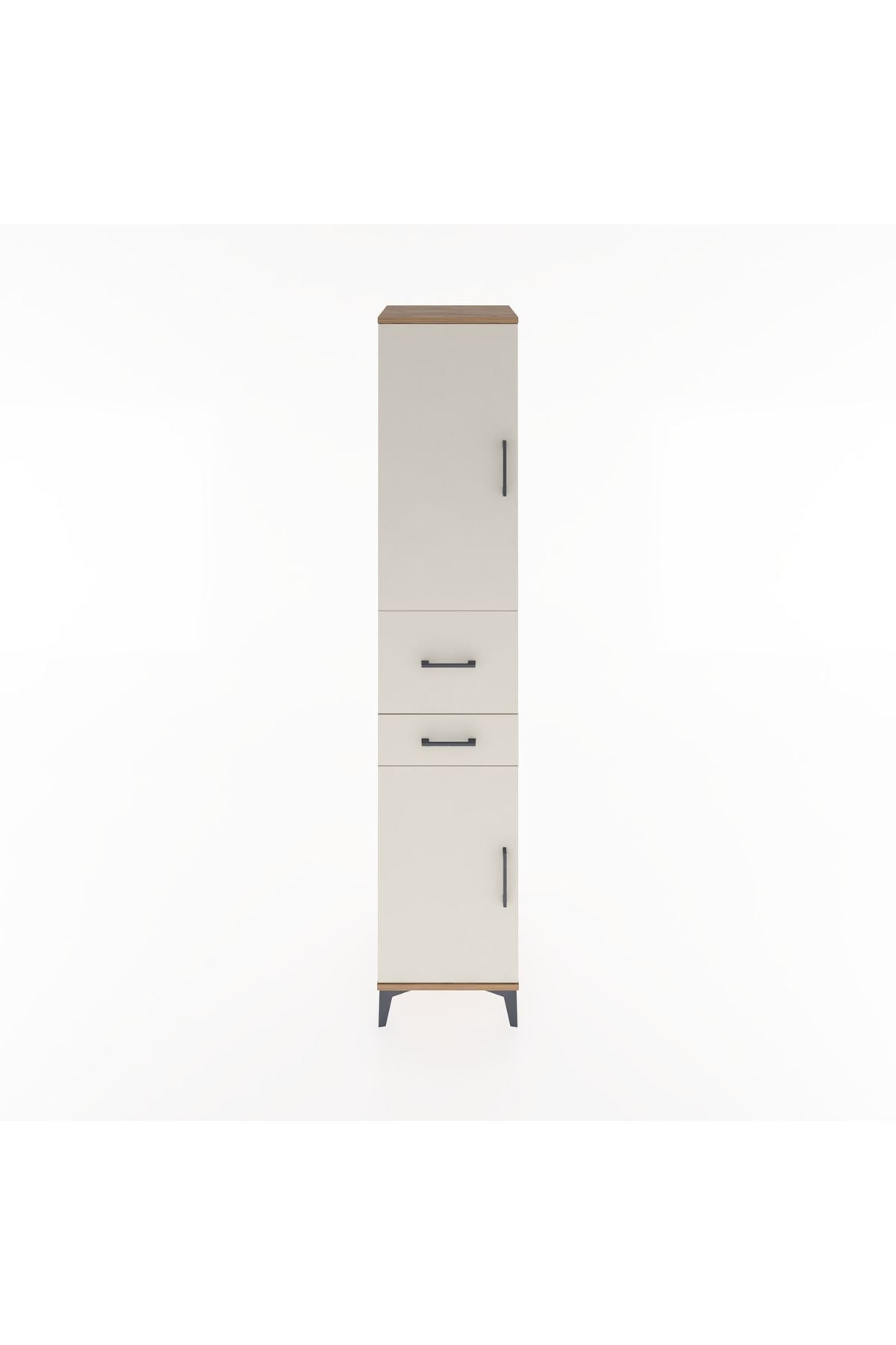 Hyperion Dolap 4 Raflı 2 Çekmeceli 2 Kapaklı 44x44x221 Çam-Aytaşı