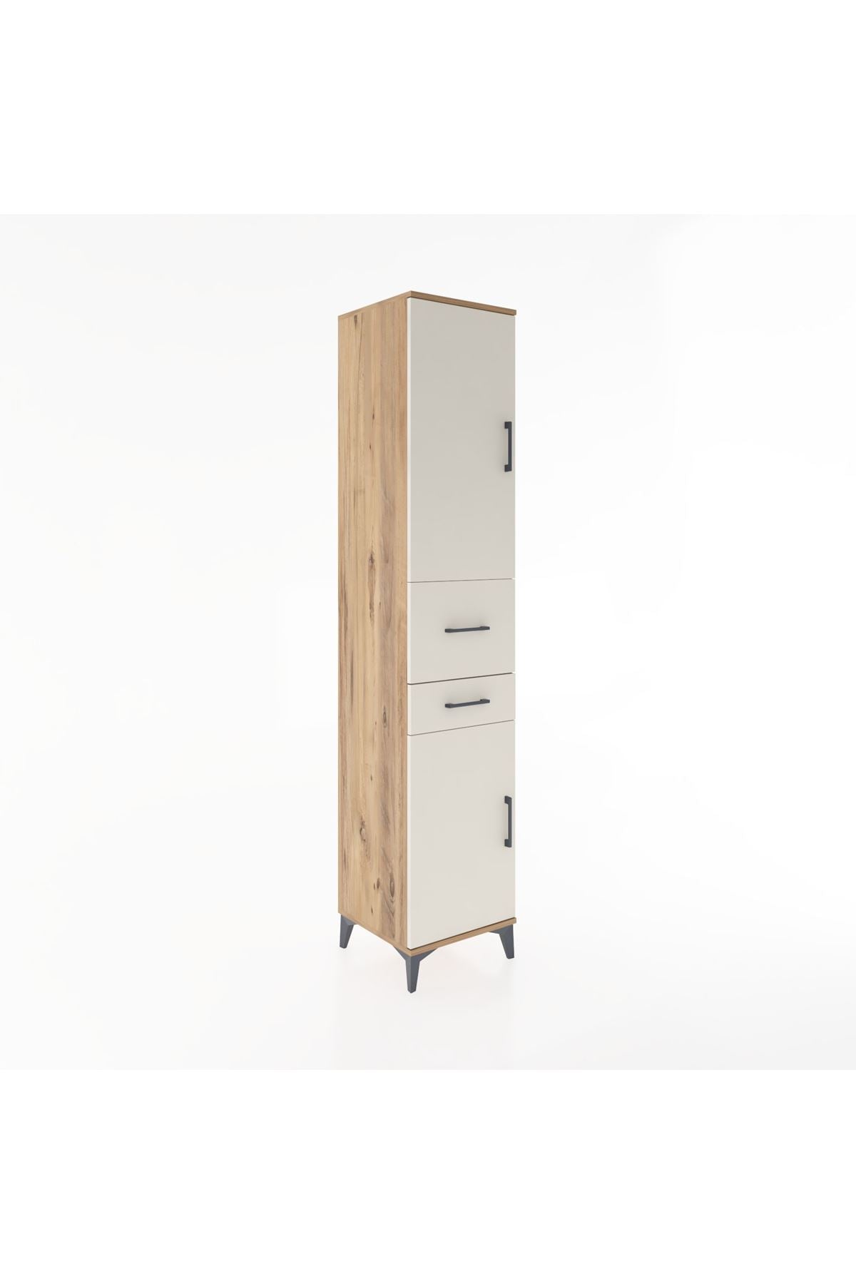 Hyperion Dolap 4 Raflı 2 Çekmeceli 2 Kapaklı 44x44x221 Çam-Aytaşı