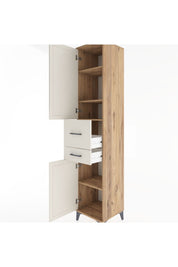 Hyperion Dolap 4 Raflı 2 Çekmeceli 2 Kapaklı 44x44x221 Çam-Aytaşı