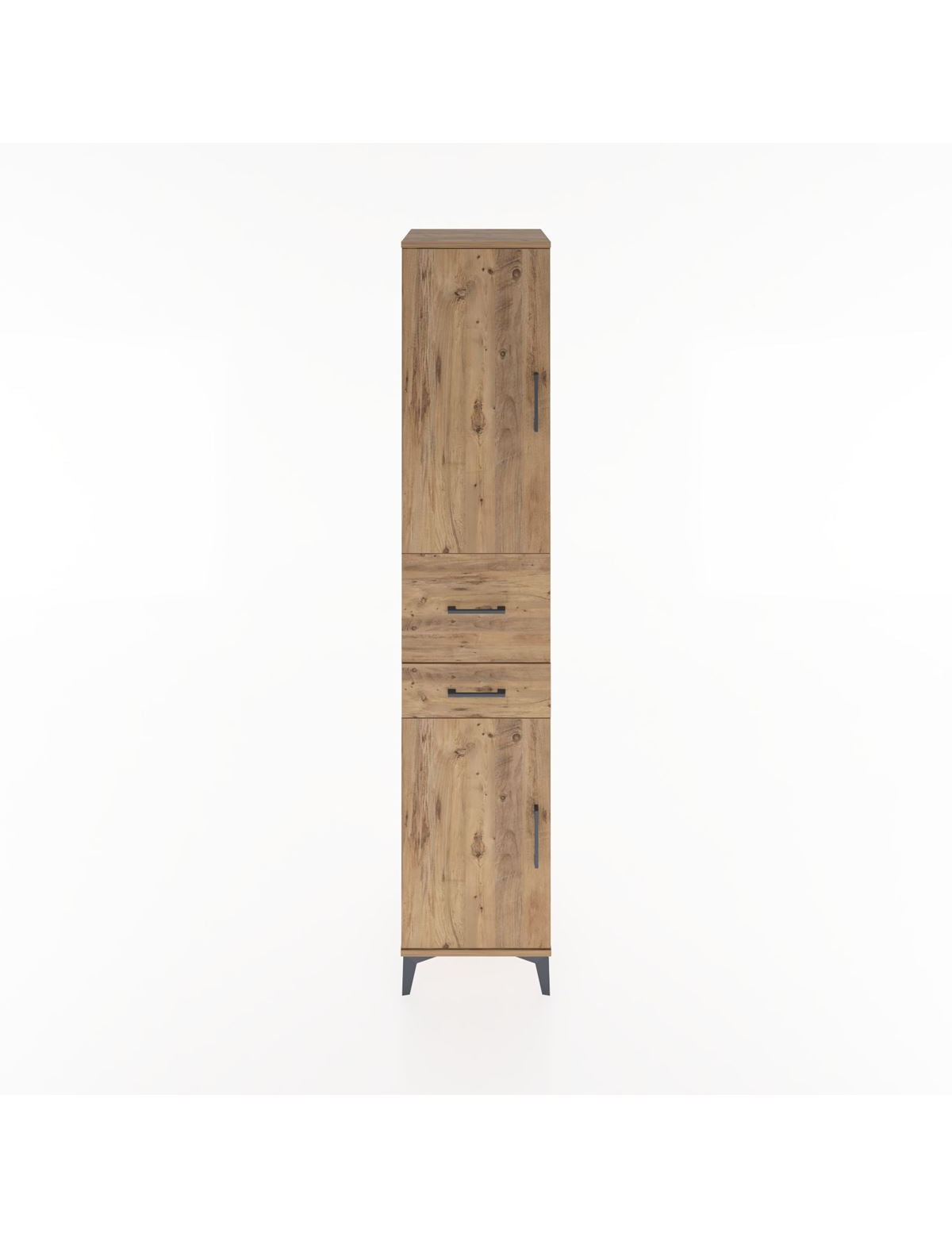 Hyperion Dolap 4 Raflı 2 Çekmeceli 2 Kapaklı 44x44x221 Çam-Çam