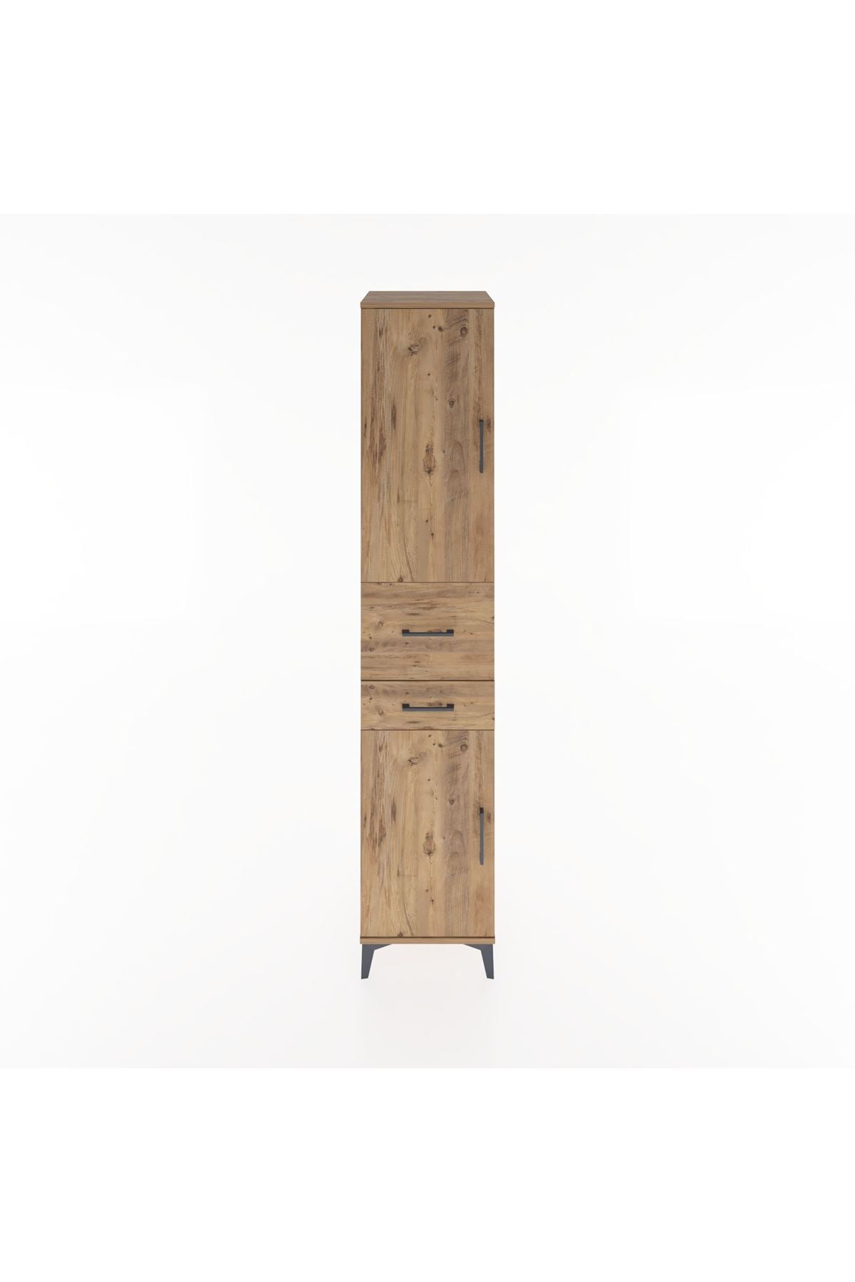 Hyperion Dolap 4 Raflı 2 Çekmeceli 2 Kapaklı 44x44x221 Çam-Çam