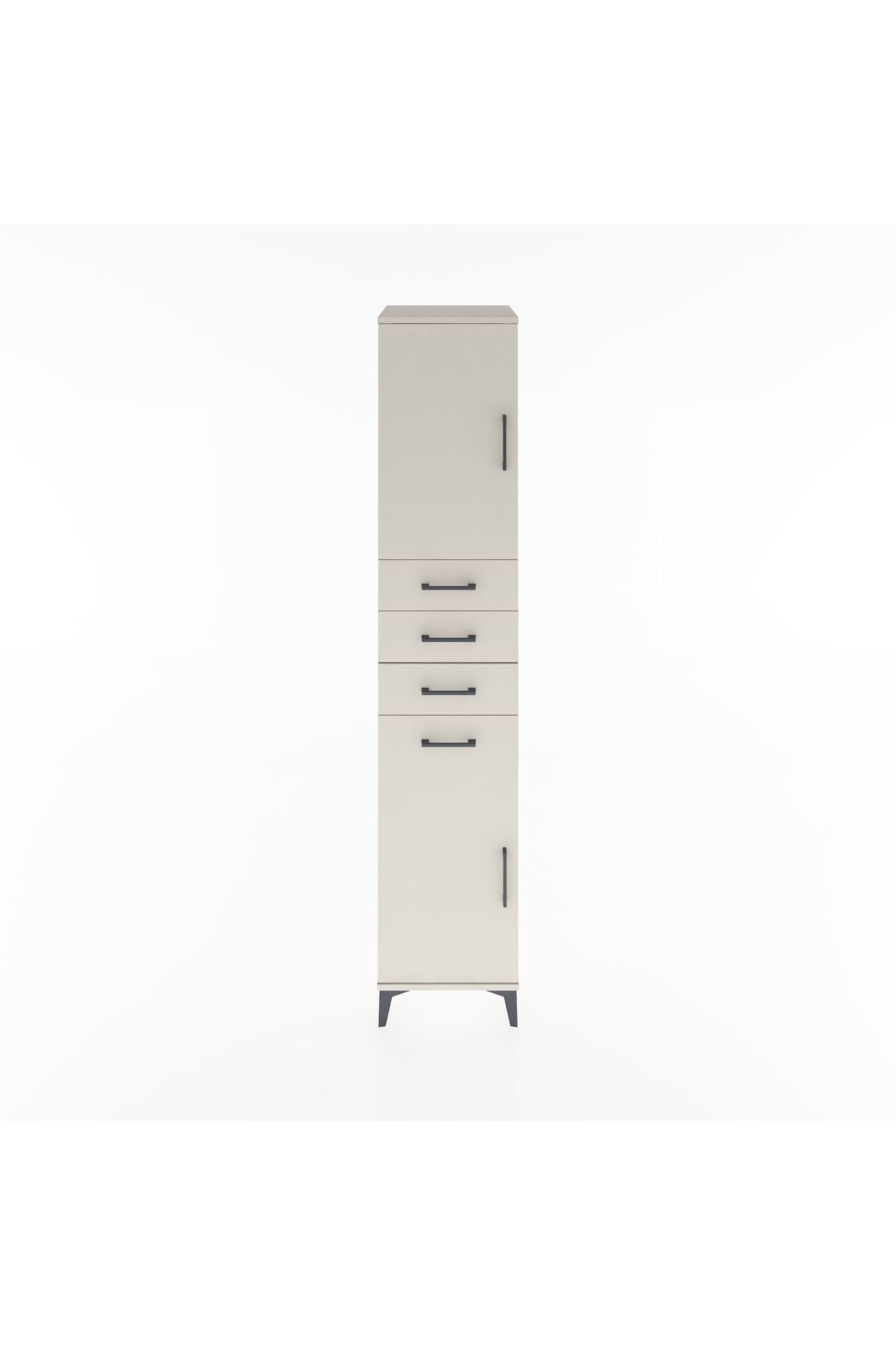 Hyperion Dolap 3 Raflı 4 Çekmeceli 2 Kapaklı 44x44x221 Aytaşı-Aytaşı