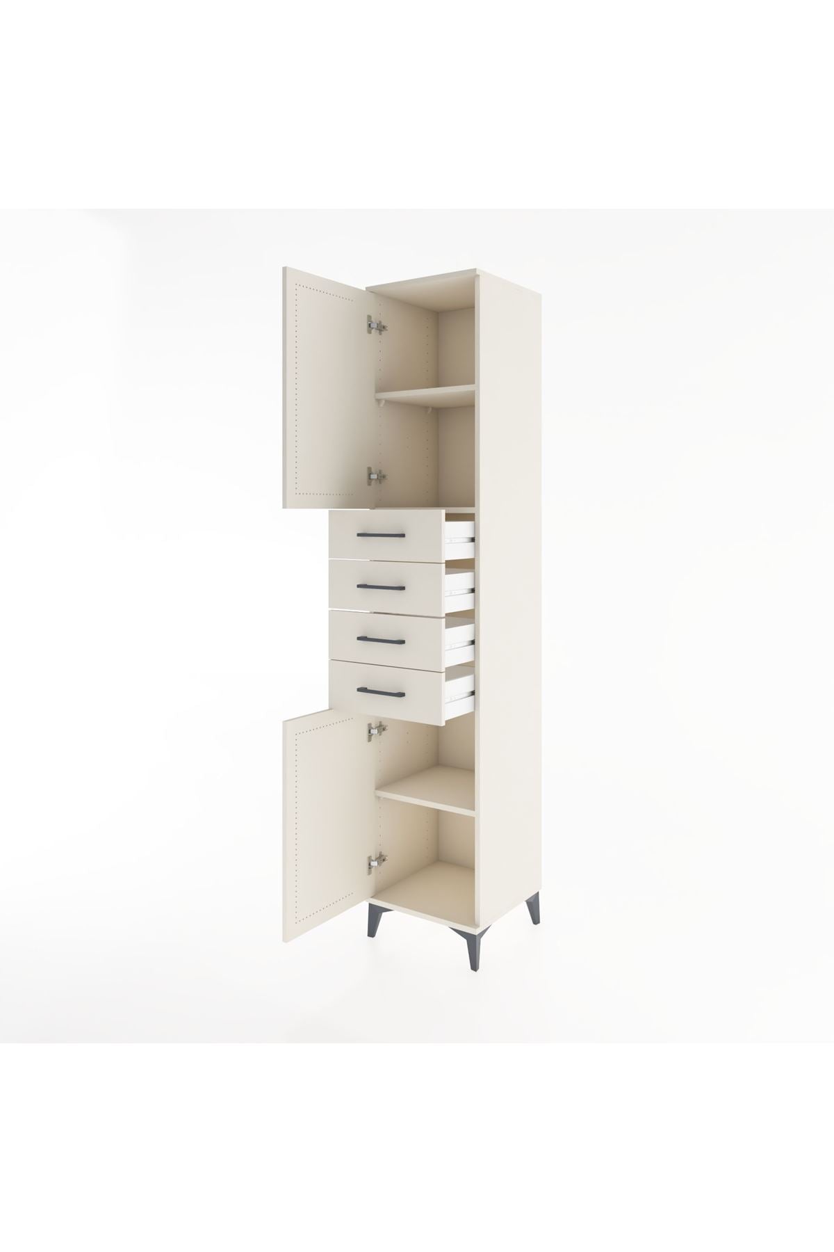 Hyperion Dolap 3 Raflı 4 Çekmeceli 2 Kapaklı 44x44x221 Aytaşı-Aytaşı