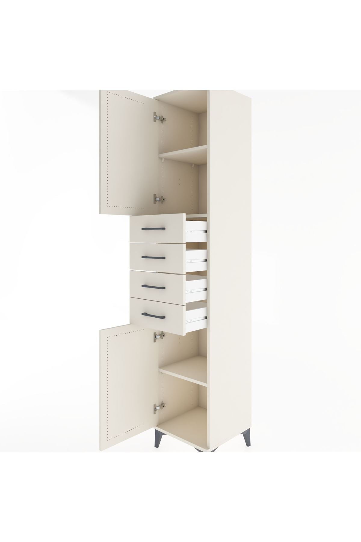 Hyperion Dolap 3 Raflı 4 Çekmeceli 2 Kapaklı 44x44x221 Aytaşı-Aytaşı