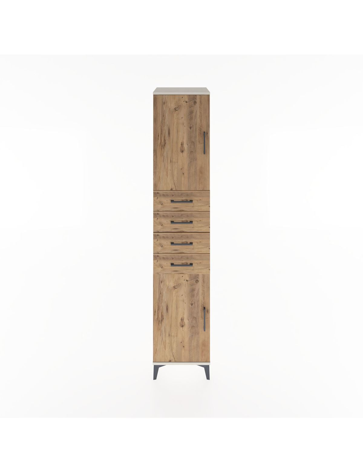 Hyperion Dolap 3 Raflı 4 Çekmeceli 2 Kapaklı 44x44x221 Aytaşı-Çam