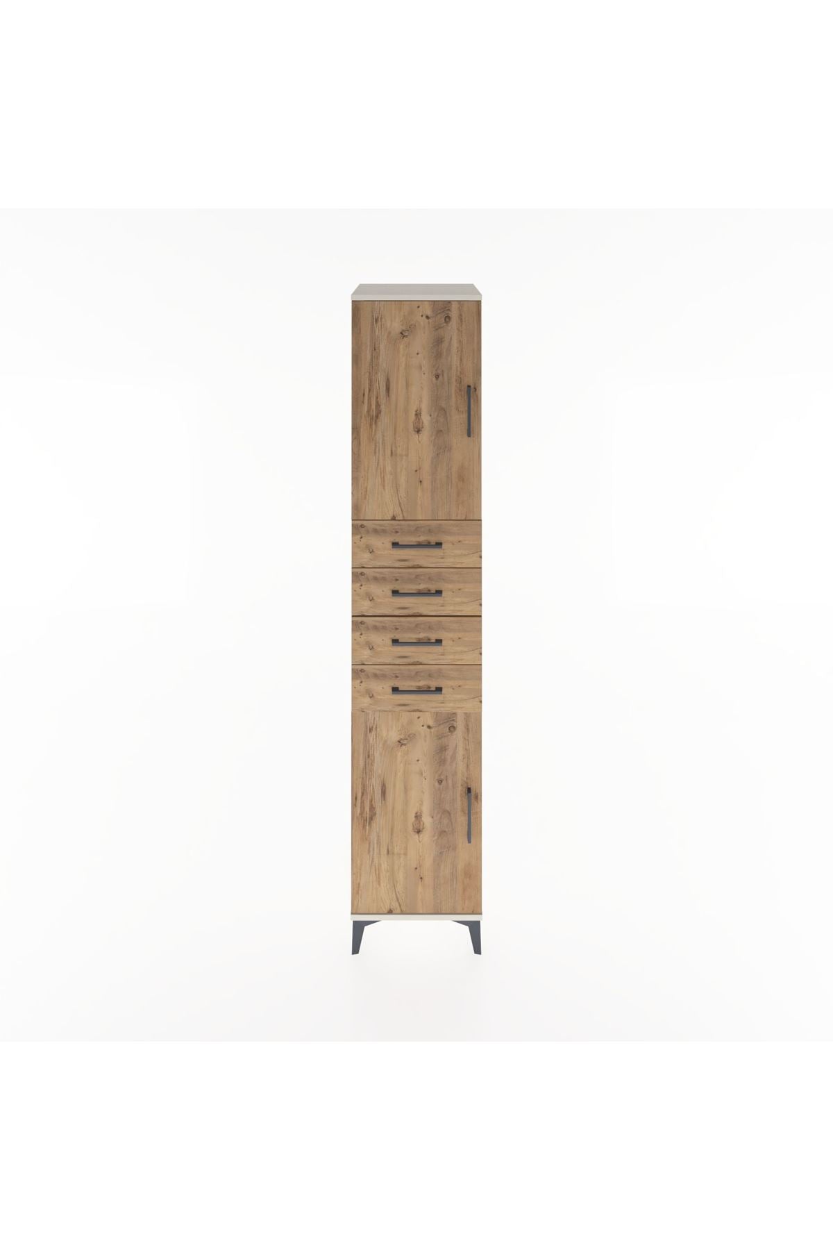 Hyperion Dolap 3 Raflı 4 Çekmeceli 2 Kapaklı 44x44x221 Aytaşı-Çam