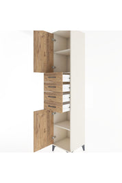 Hyperion Dolap 3 Raflı 4 Çekmeceli 2 Kapaklı 44x44x221 Aytaşı-Çam