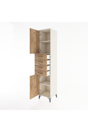 Hyperion Dolap 3 Raflı 4 Çekmeceli 2 Kapaklı 44x44x221 Aytaşı-Çam