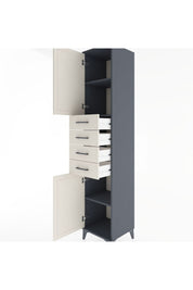 Hyperion Dolap 3 Raflı 4 Çekmeceli 2 Kapaklı 44x44x221 Antrasit-Aytaşı