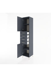 Hyperion Dolap 3 Raflı 4 Çekmeceli 2 Kapaklı 44x44x221 Antrasit-Antrasit