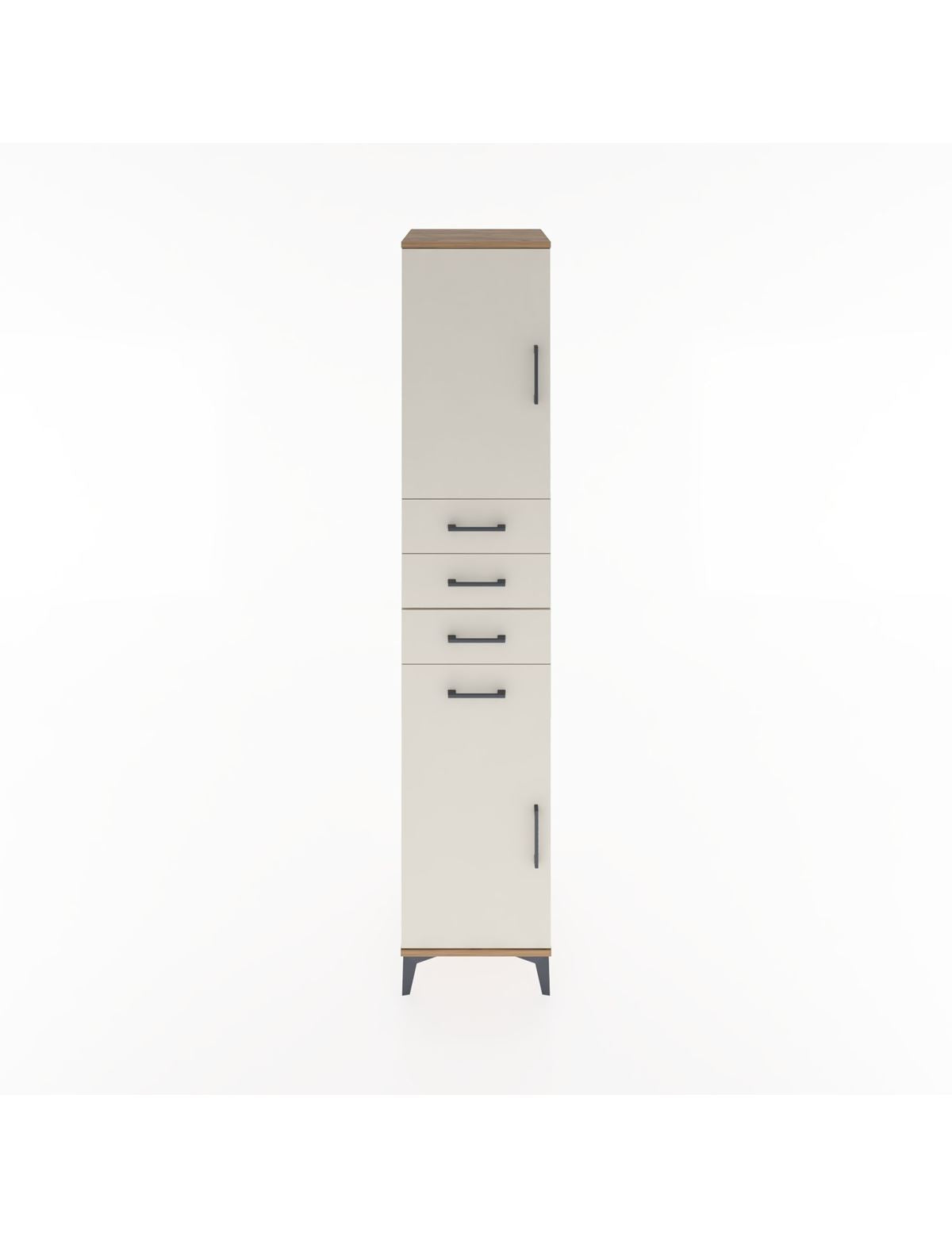 Hyperion Dolap 3 Raflı 4 Çekmeceli 2 Kapaklı 44x44x221 Çam-Aytaşı