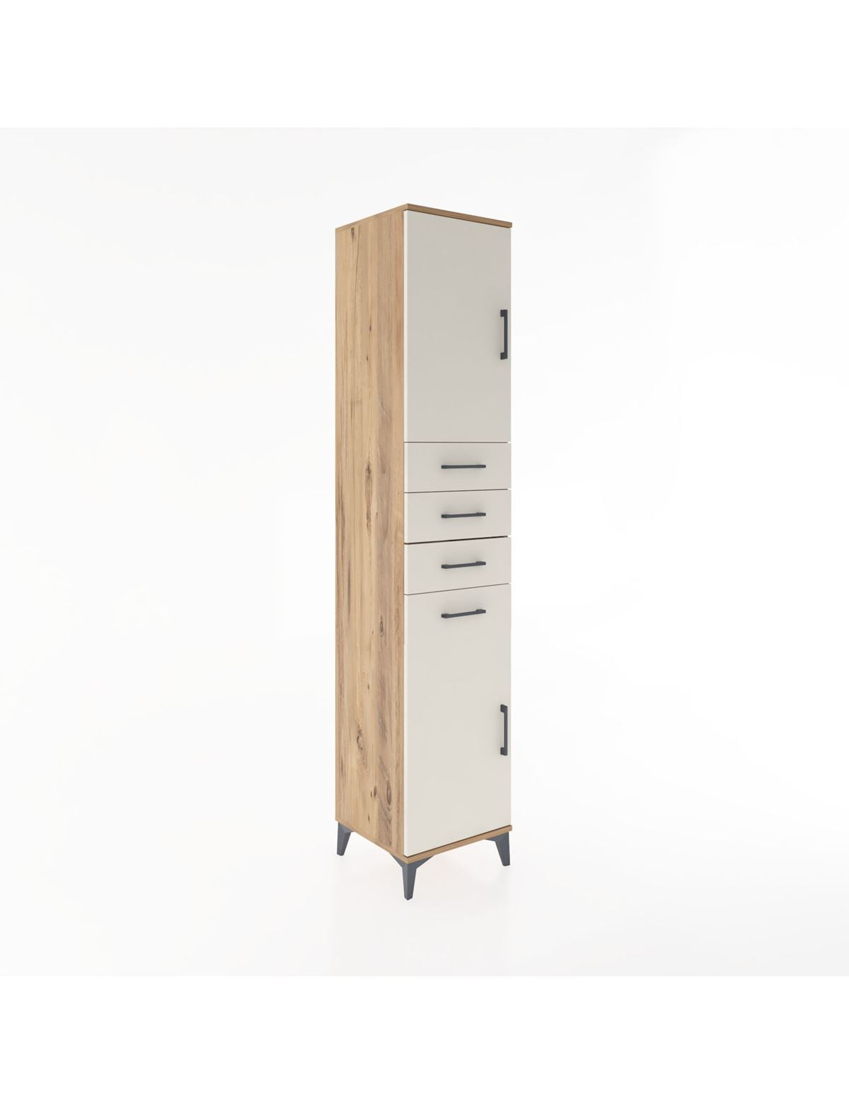 Hyperion Dolap 3 Raflı 4 Çekmeceli 2 Kapaklı 44x44x221 Çam-Aytaşı