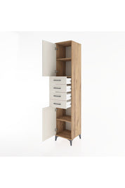 Hyperion Dolap 3 Raflı 4 Çekmeceli 2 Kapaklı 44x44x221 Çam-Aytaşı