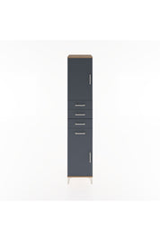 Hyperion Dolap 3 Raflı 4 Çekmeceli 2 Kapaklı 44x44x221 Çam-Antrasit