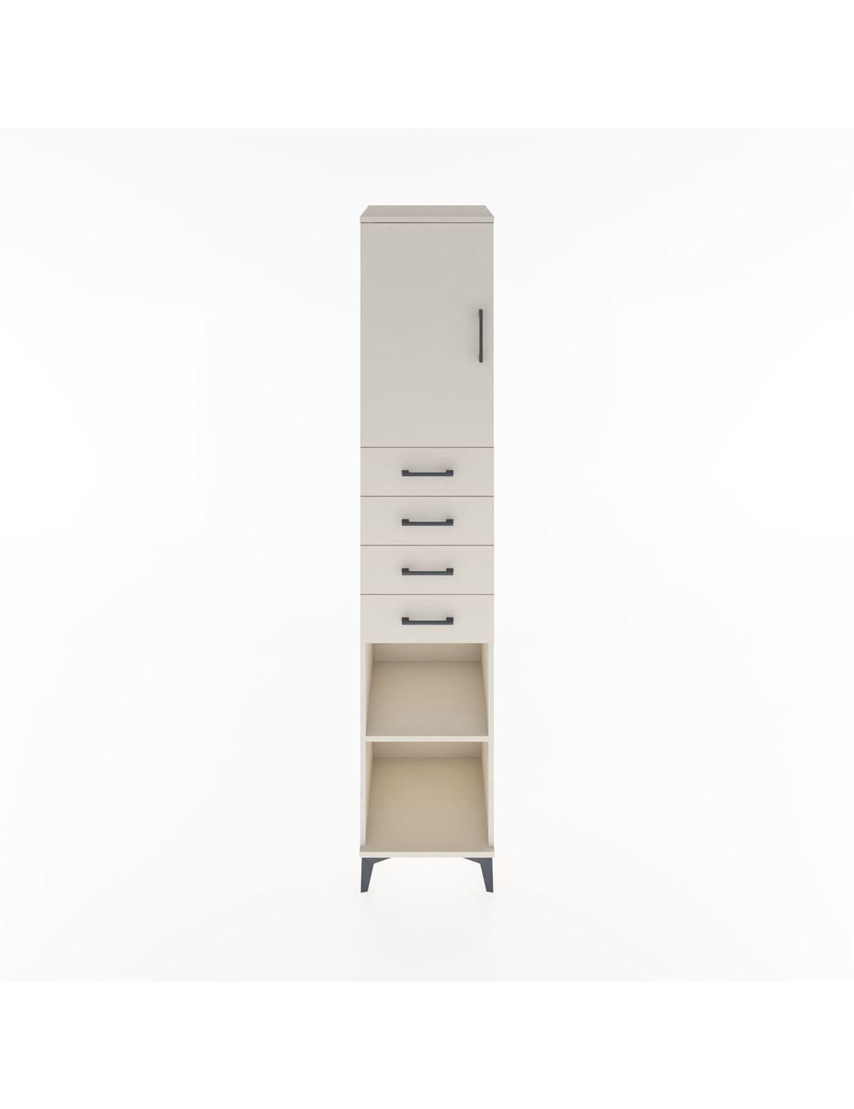 Hyperion Dolap 3 Raflı 4 Çekmeceli Tek Kapaklı 44x44x221 Aytaşı-Aytaşı