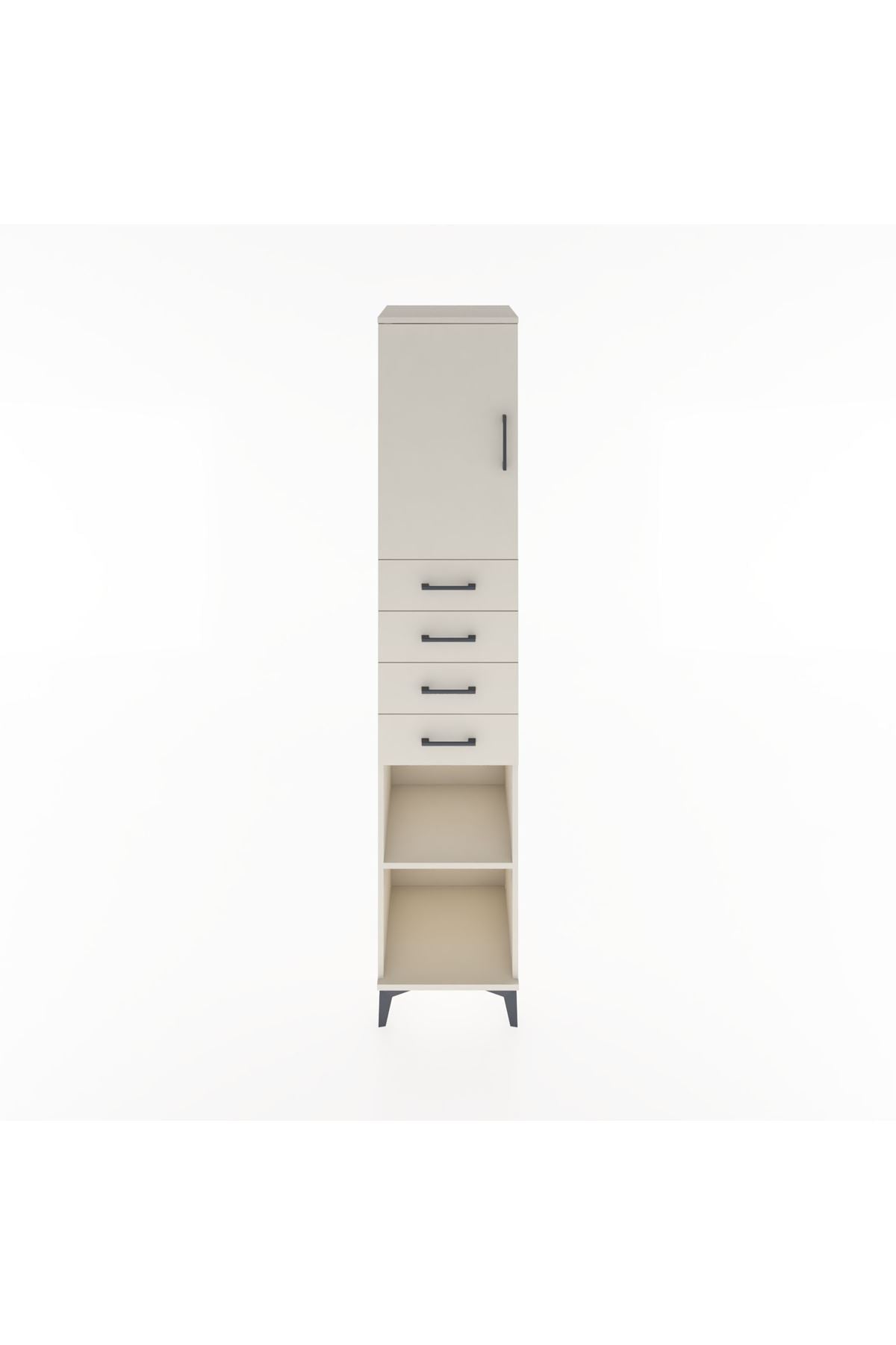 Hyperion Dolap 3 Raflı 4 Çekmeceli Tek Kapaklı 44x44x221 Aytaşı-Aytaşı