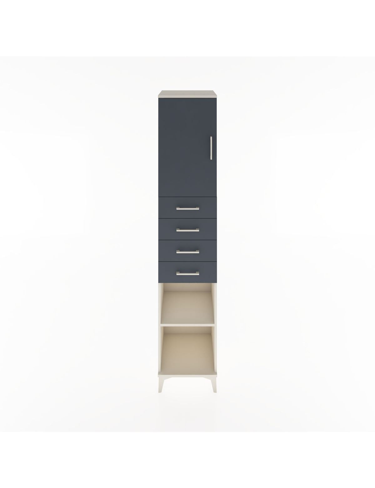 Hyperion Dolap 3 Raflı 4 Çekmeceli Tek Kapaklı 44x44x221 Aytaşı-Antrasit